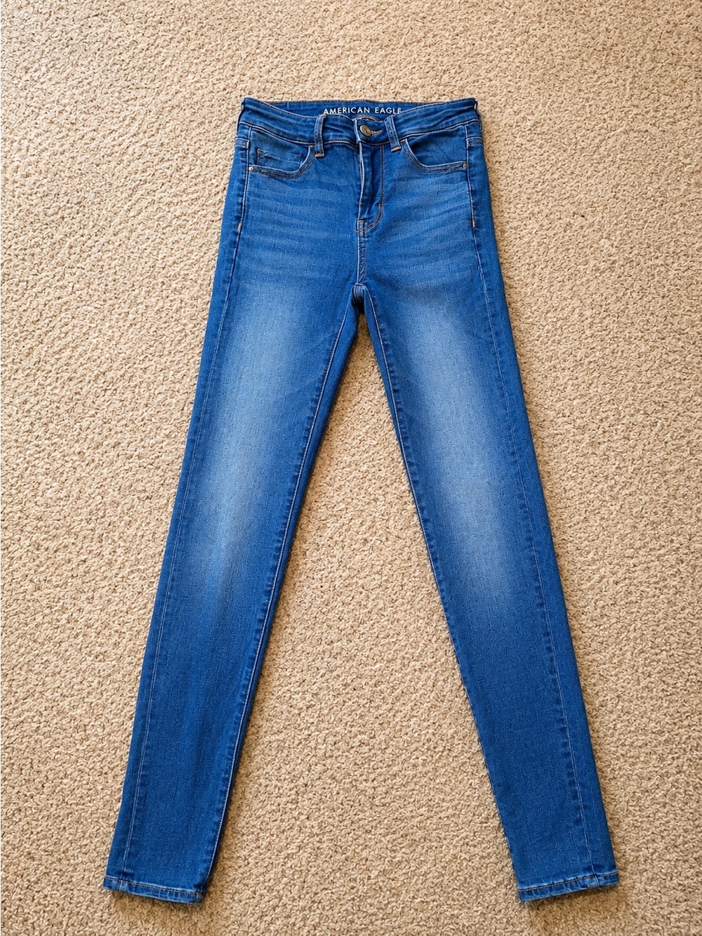 American Eagle Outfitters Medium Blue High-Rise Skinny Jeans